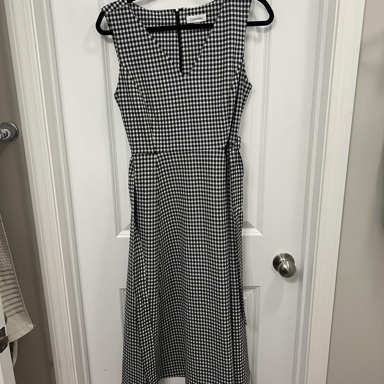 Calvin Klein midi dress Black and white checkered