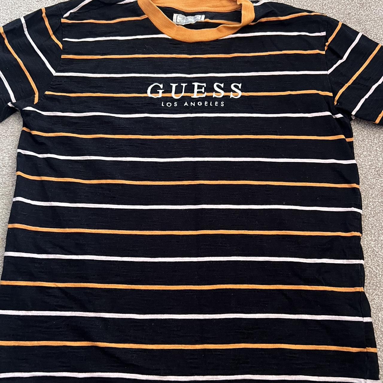 Black and blue striped guess shirt best sale