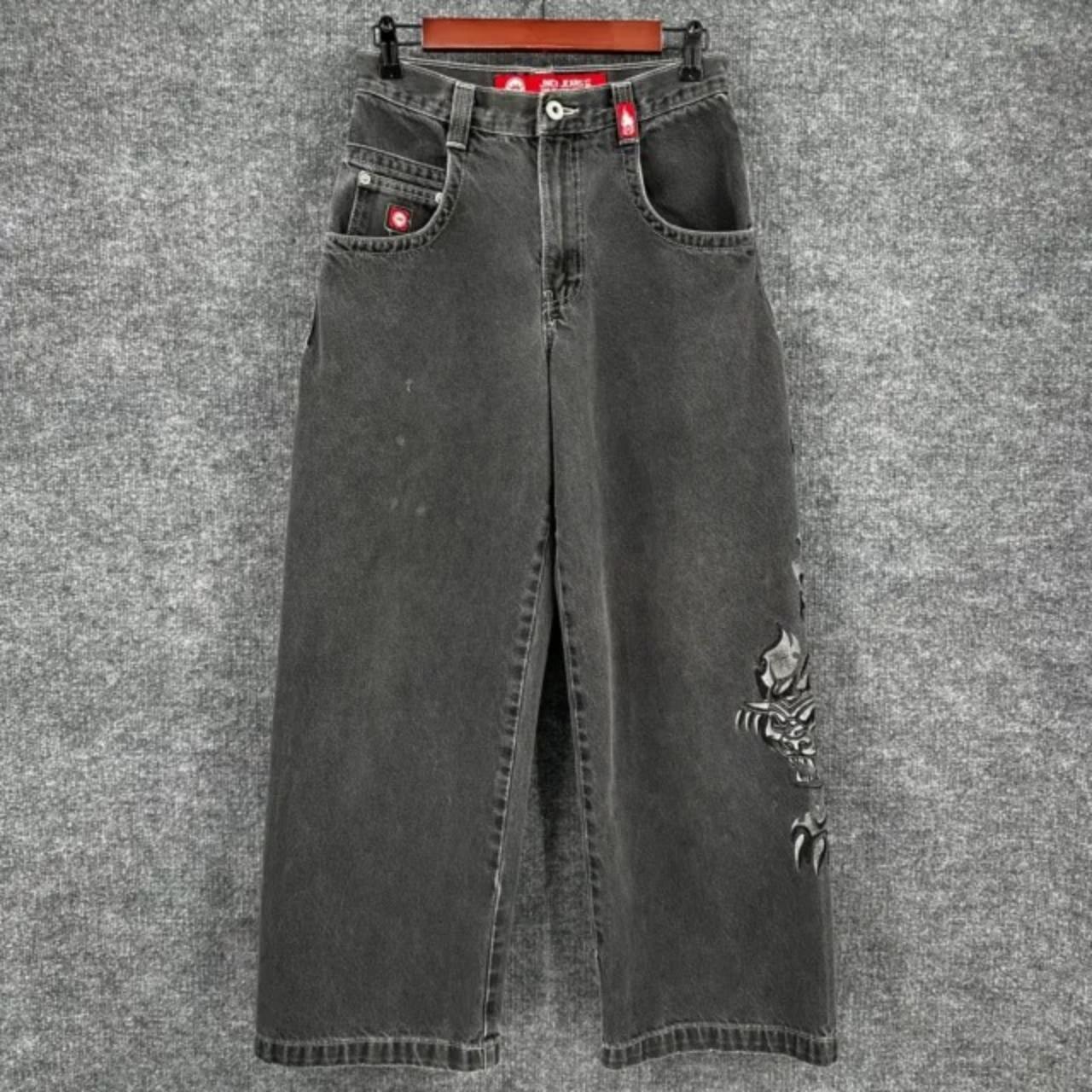 Jnco men's navy jeans - Depop
