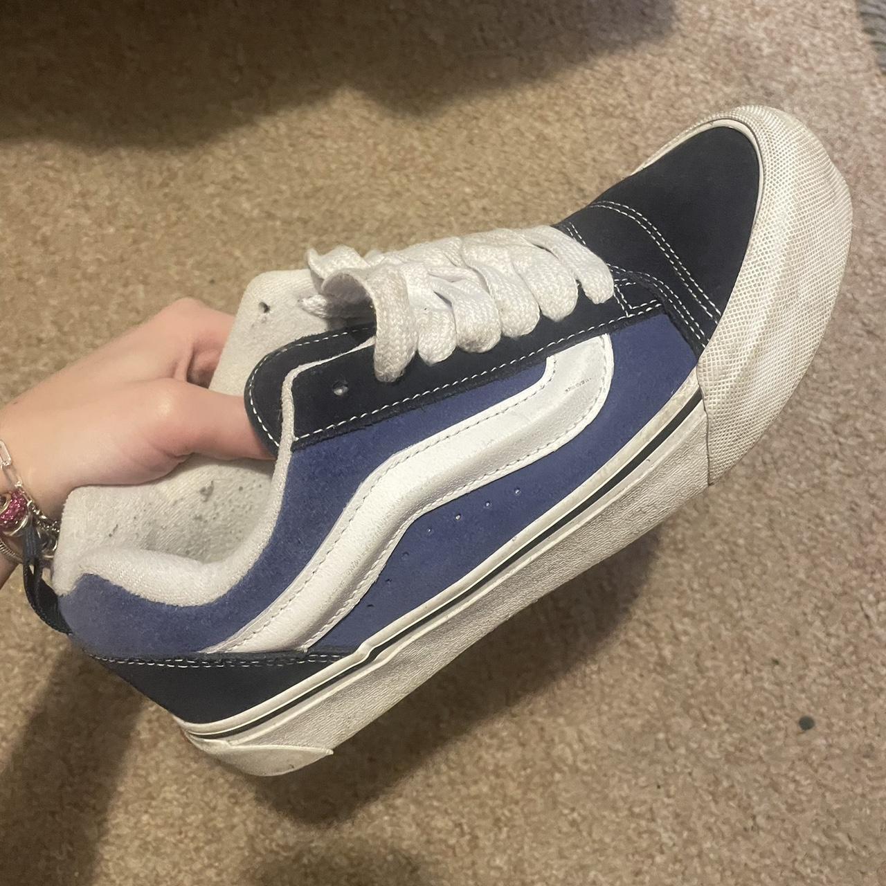 Navy blue platform vans best sale