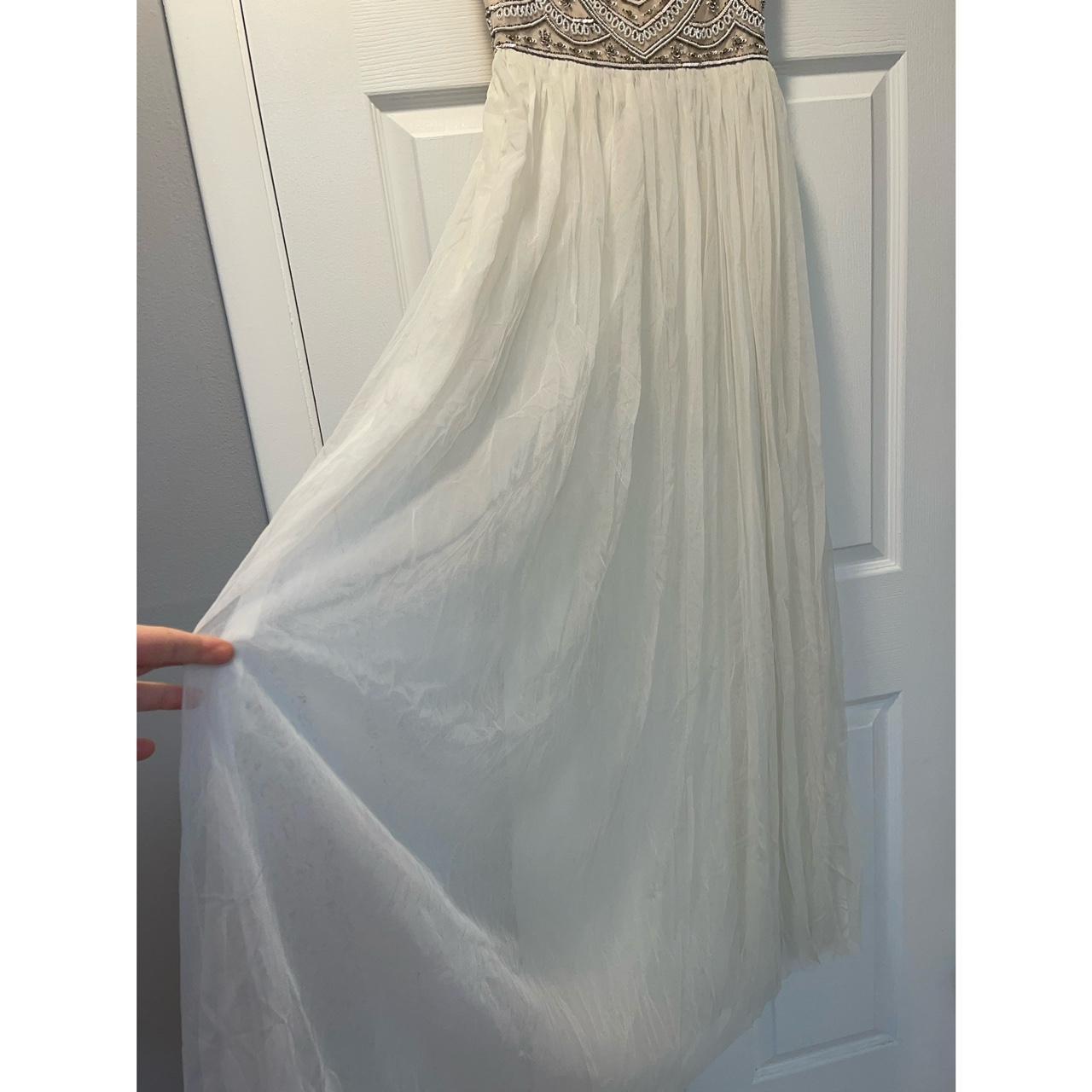 BHLDN Sterling Beaded Bodice Ivory Tulle Dress Size