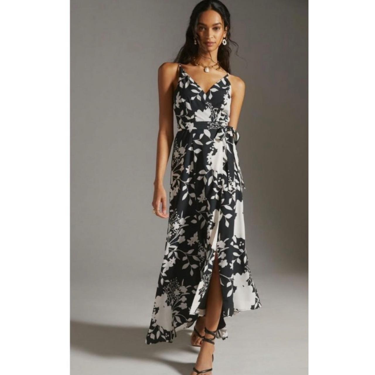 Outlets ANTHROPOLOGIE Hutch Zebra-Striped Wrap Maxi Dress