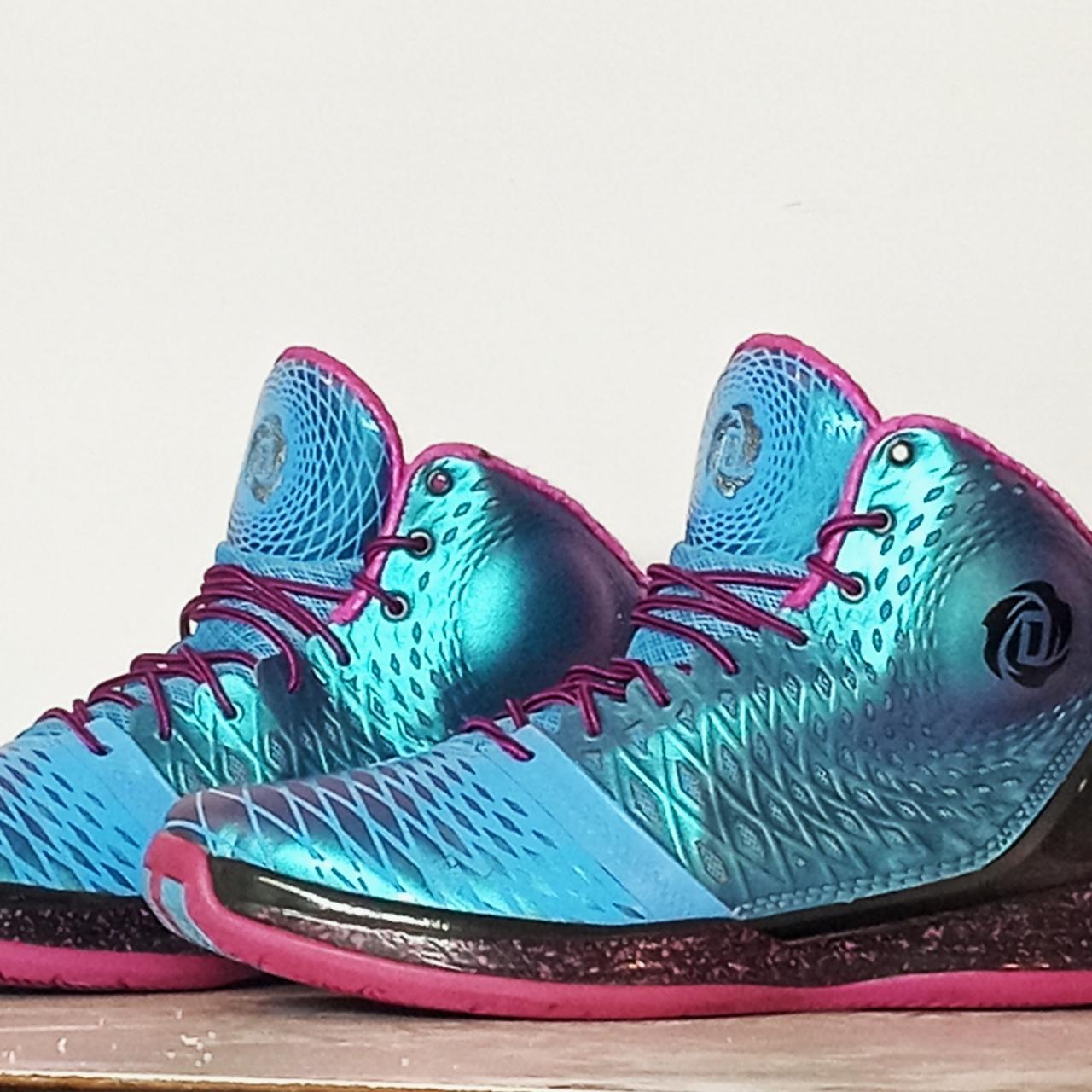 RARE Adidas D Rose 3.5 Black/Joy Blue/Vivid Pink | Depop