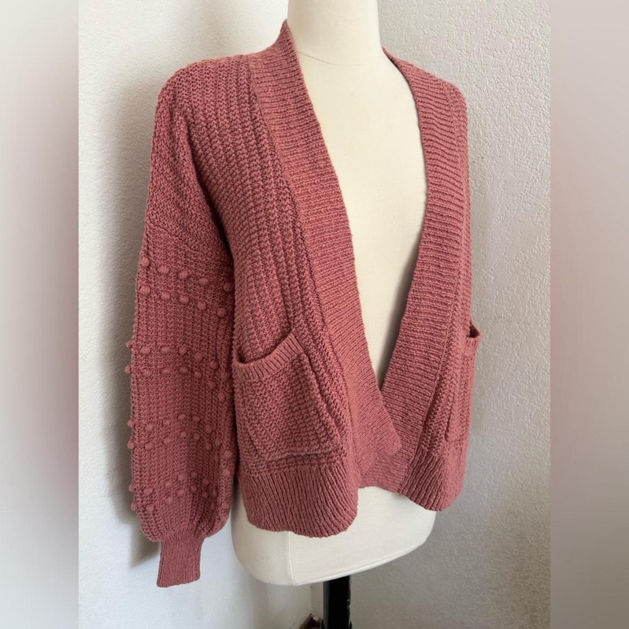 Madewell Mauve Pink 2024 Bobble Sleeve Knit Cardigan