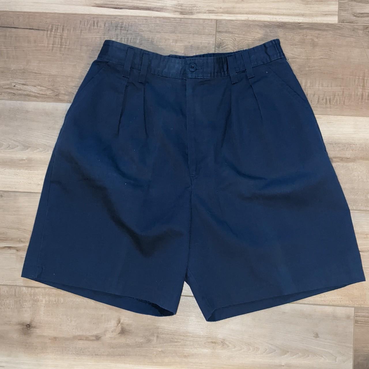 Chic navy blue mom shorts. High-waisted shorts.... - Depop