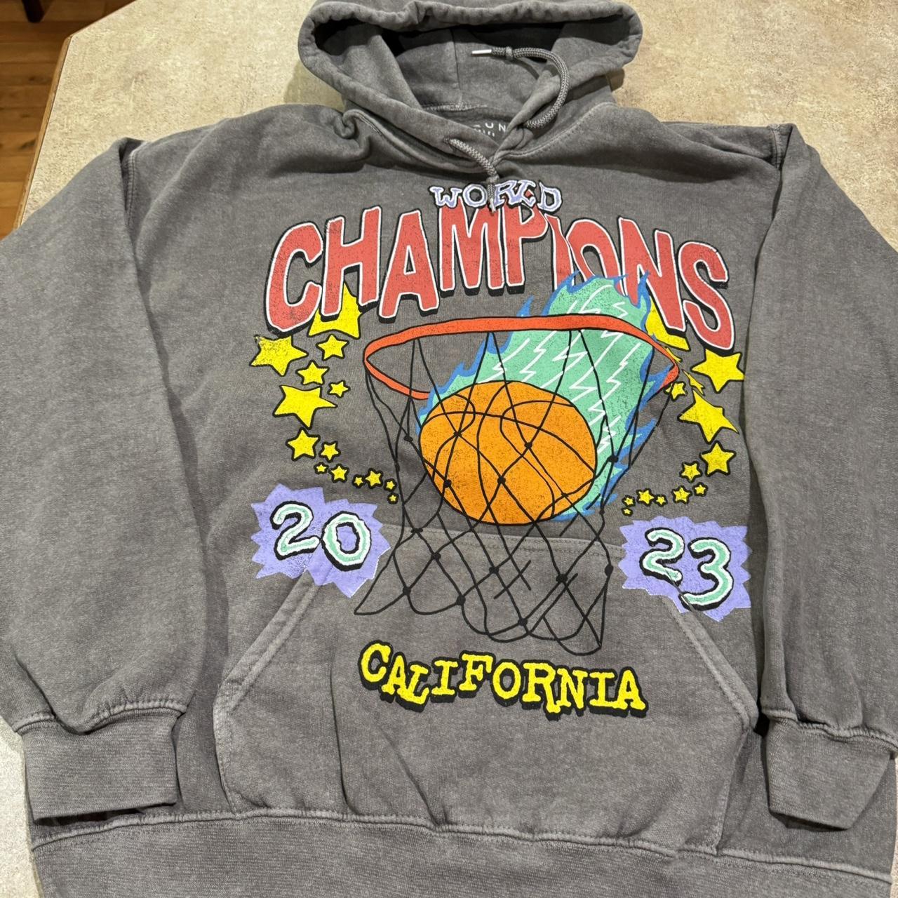 PacSun Men's World Champs Hoodie-(Gray, MEDIUM NEW Depop
