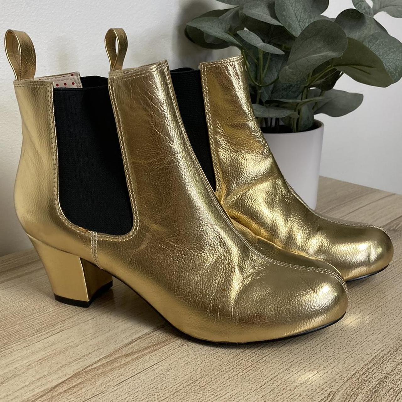 Gold leather boots discount womens