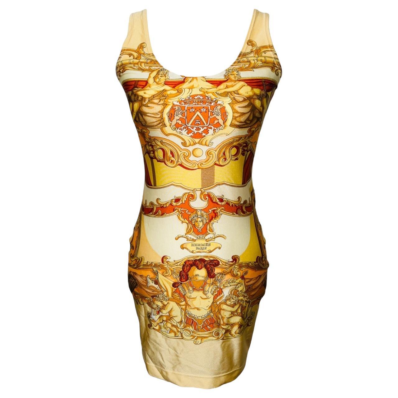 HERMES Early 1990s Paris Vintage Lycra Gold