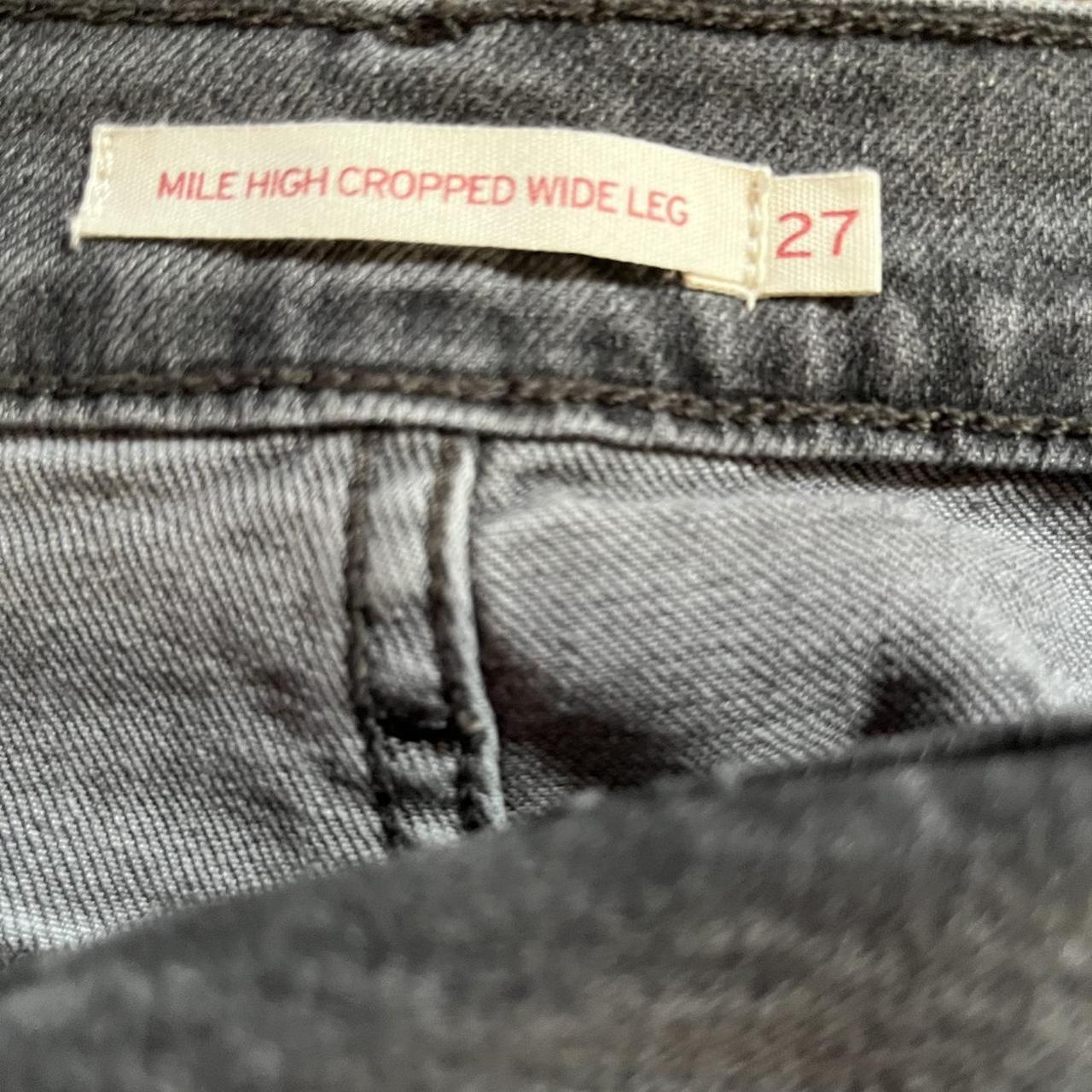 Levi's mile high cropped wide leg gray jeans hotsell size 27x25