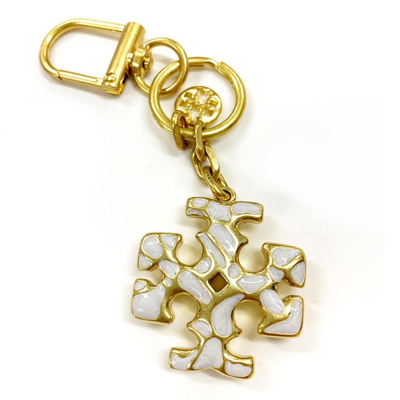 Gold Keychain Tory Burch Kira Mosaic Mother Of Pearl | Depop