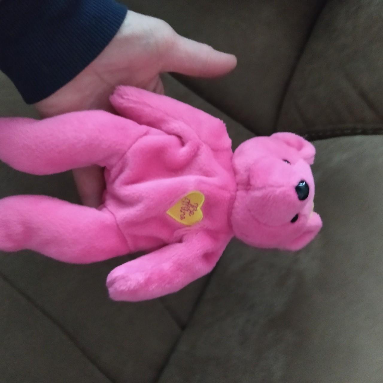 Soft toy stuffed animal Teddy bear pink colour - Depop