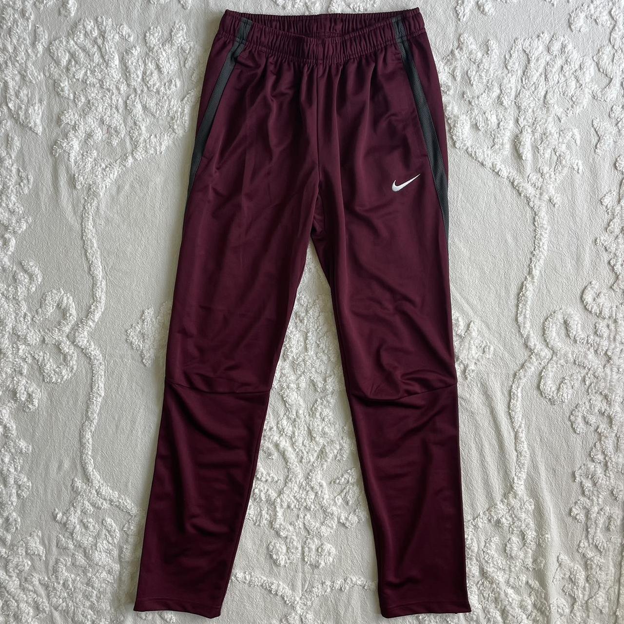 Nike burgundy maroon track soccer sweat pants with. Depop