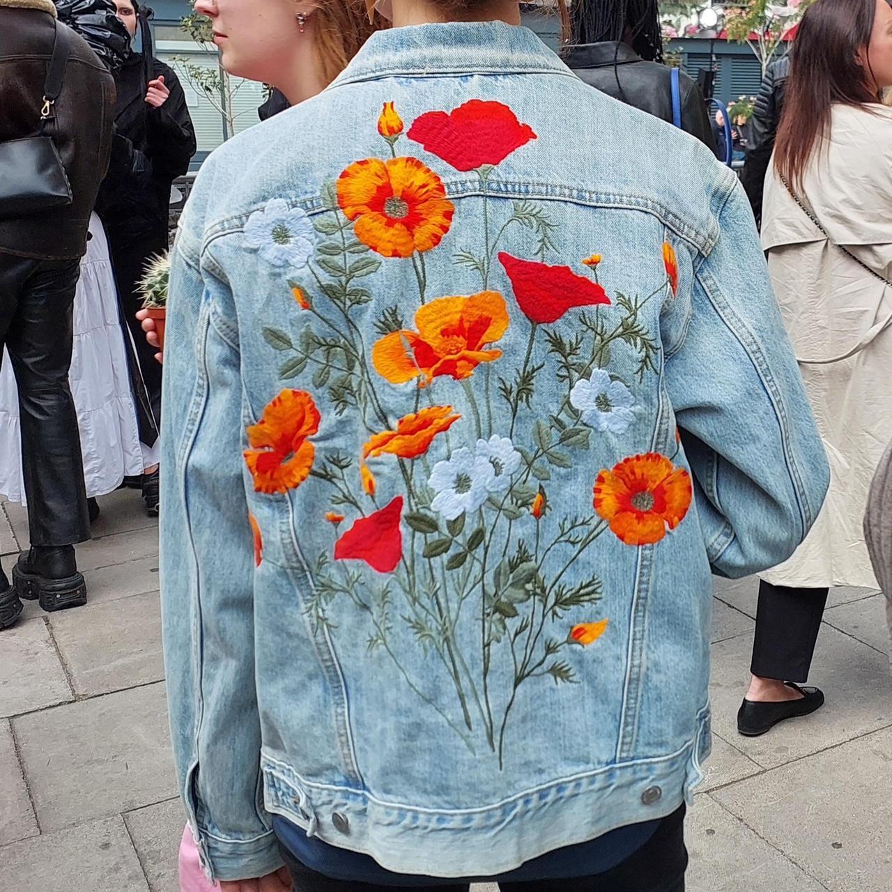 Embroidered levi jacket on sale