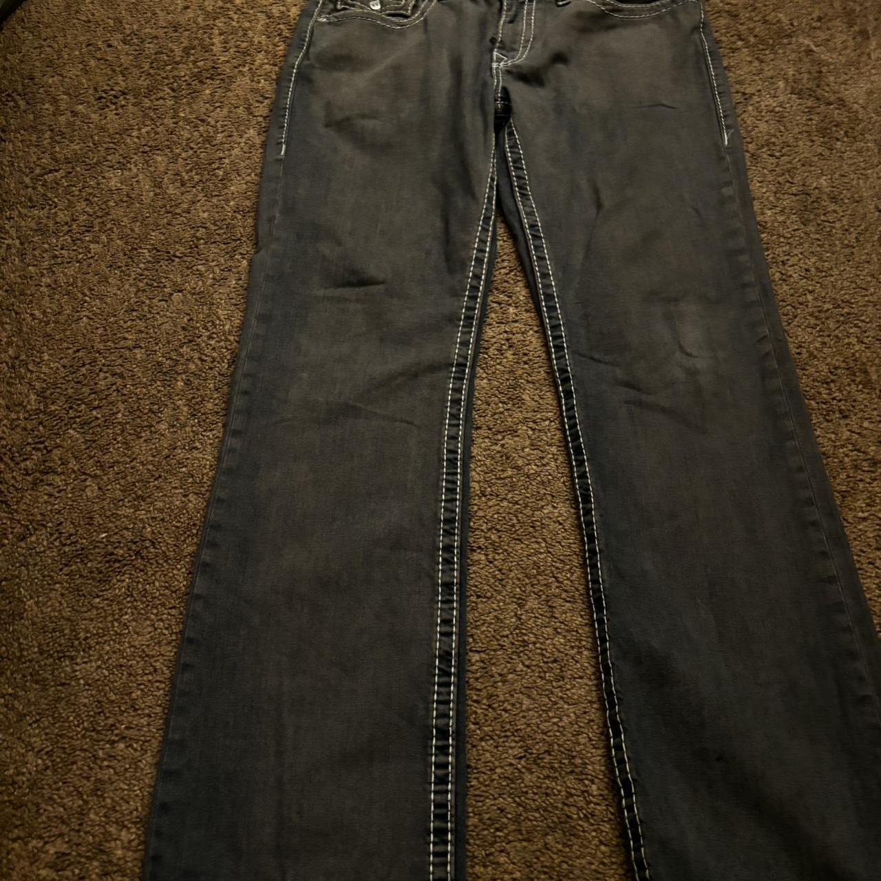 grey true religion jeans size 34” - Depop