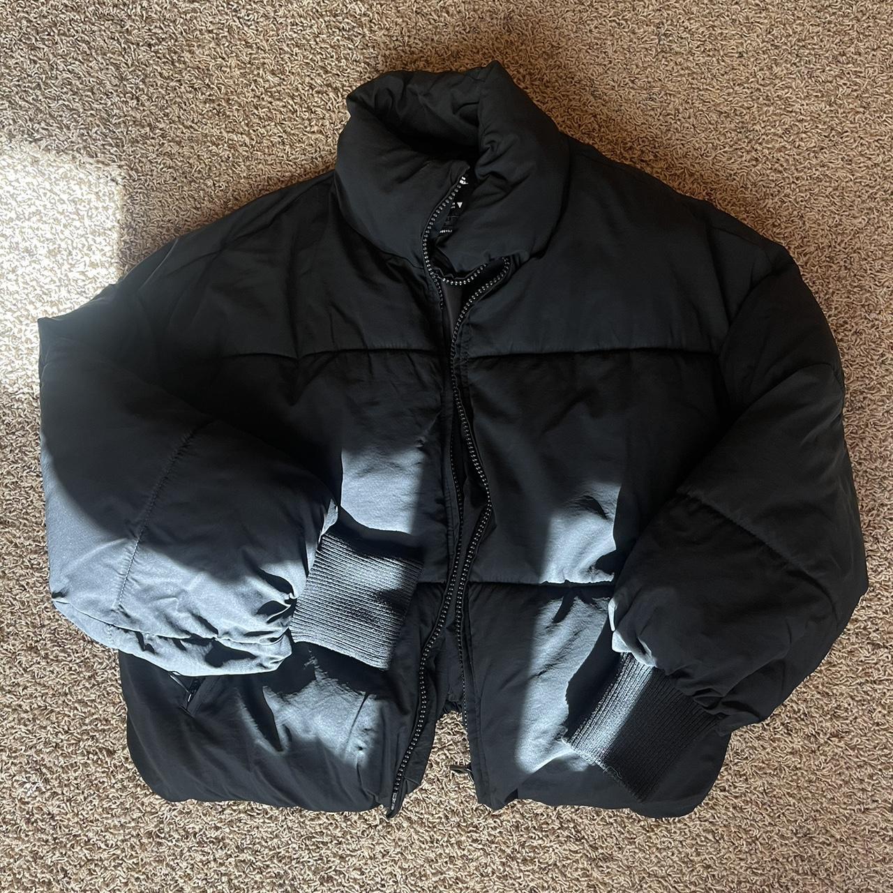 ジャケット・アウター ZARA SHINY PUFFER JACKET ZARA BLACK SHINY VINYL QUILTED WATER REPELLENT SHORT PUFFER
