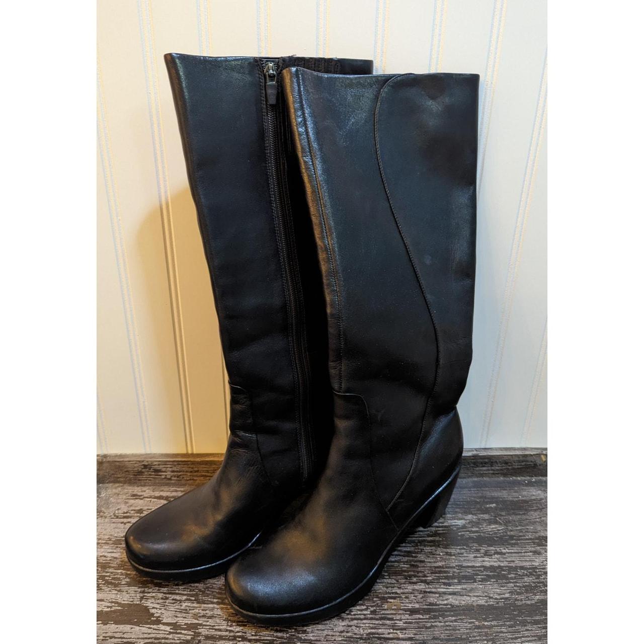 Dansko Women s Tyra Black Soft Leather Tall Boot EU. Depop