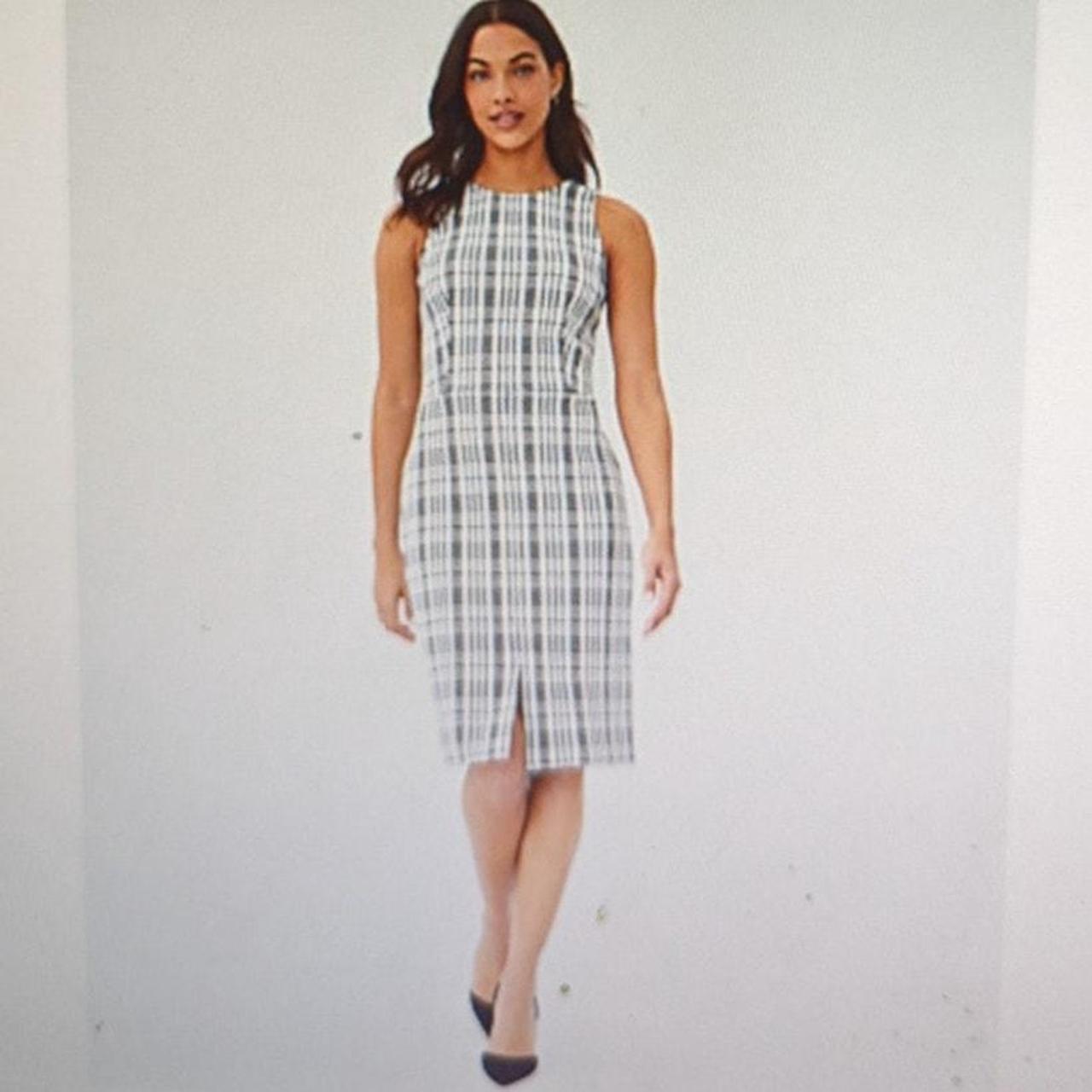 Women's Dress - Multi - 12 – Ann Taylor Petite Women's Blk/White Plaid Sheath …