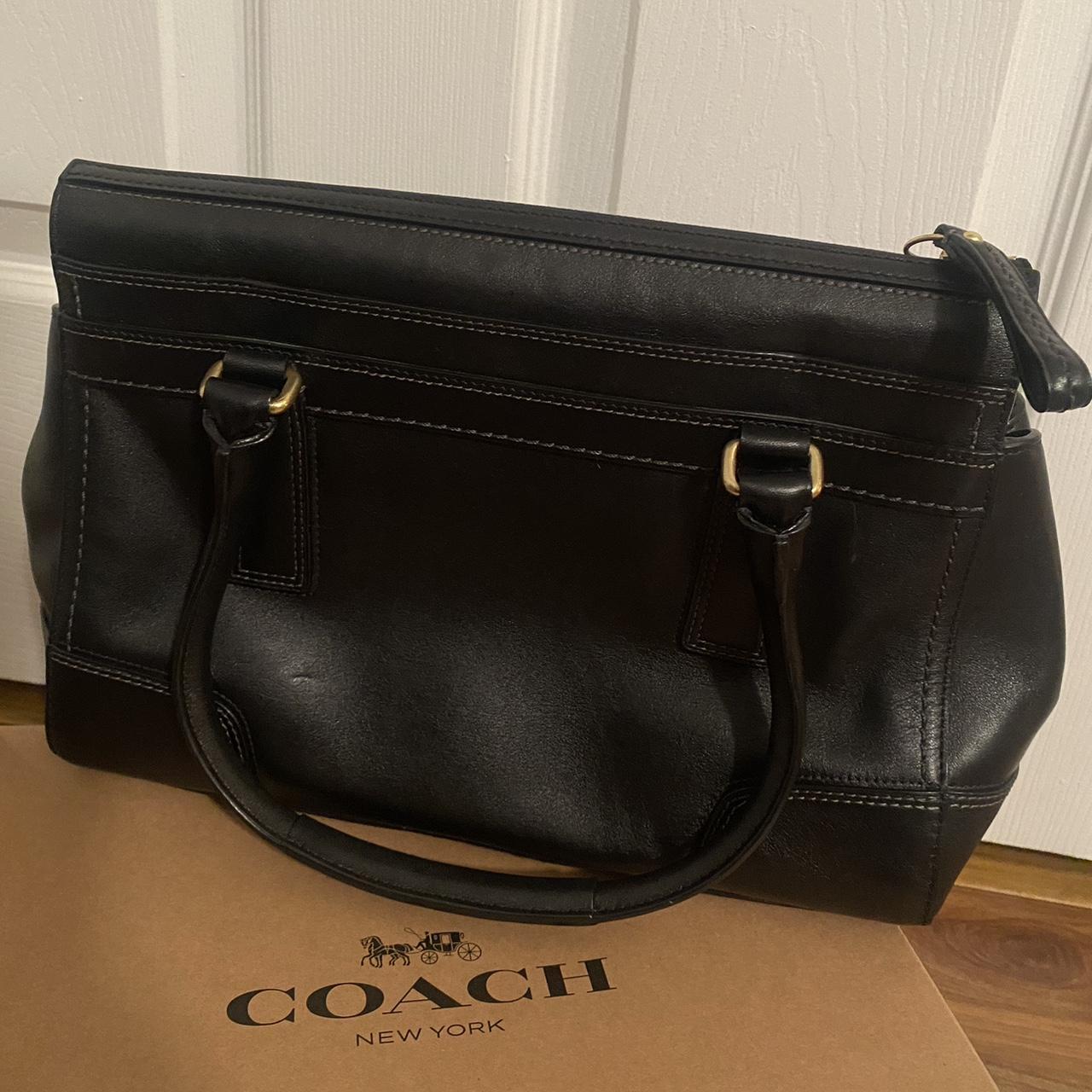 Black Coach Purse Zipper compartment with inside Depop