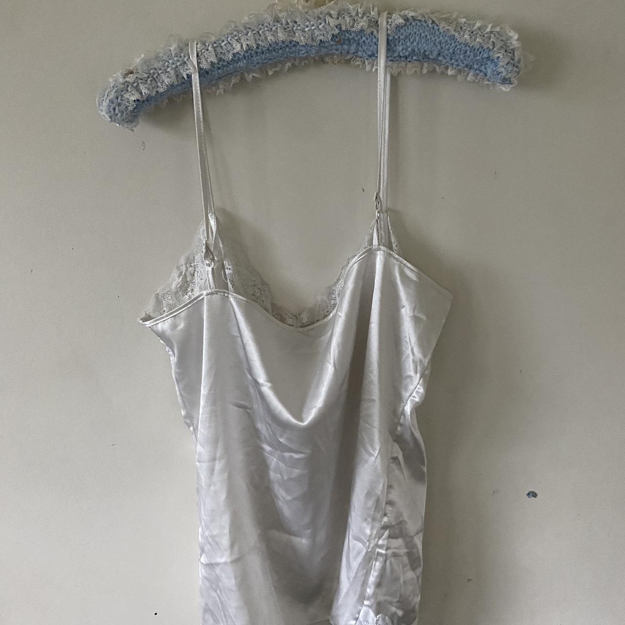 Vintage white satin top can be worn out or even to... - Depop