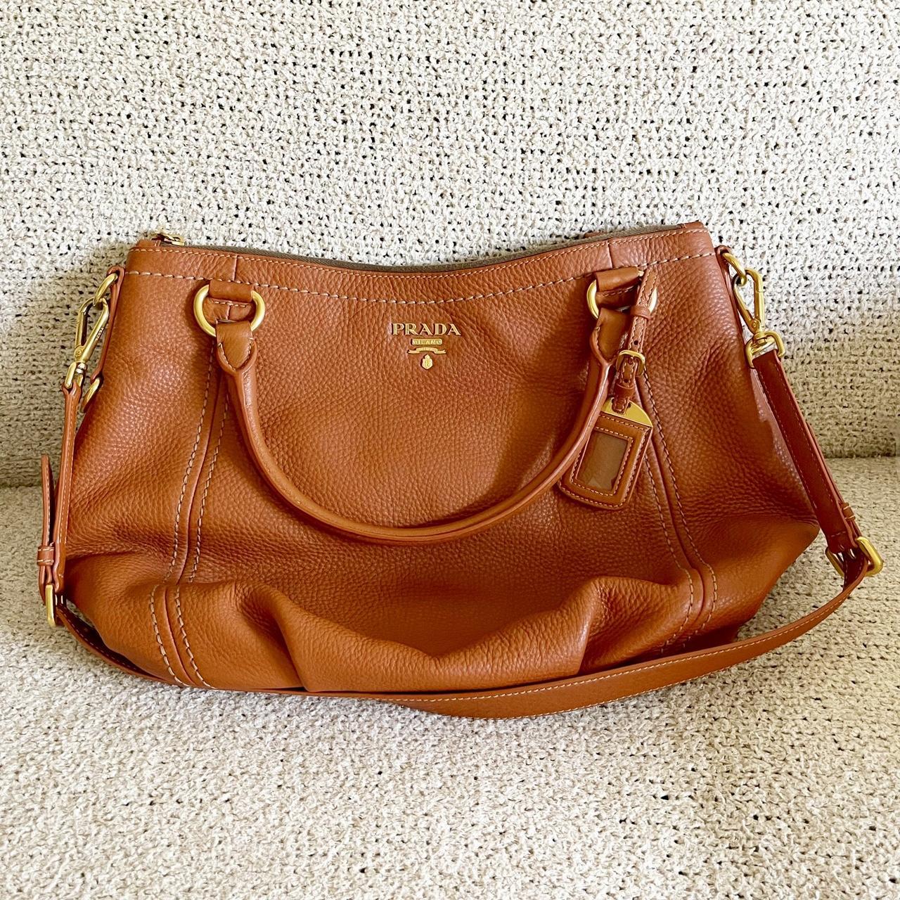 Prada Vitello Daino Leather Satchel Shoulder Bag. Depop