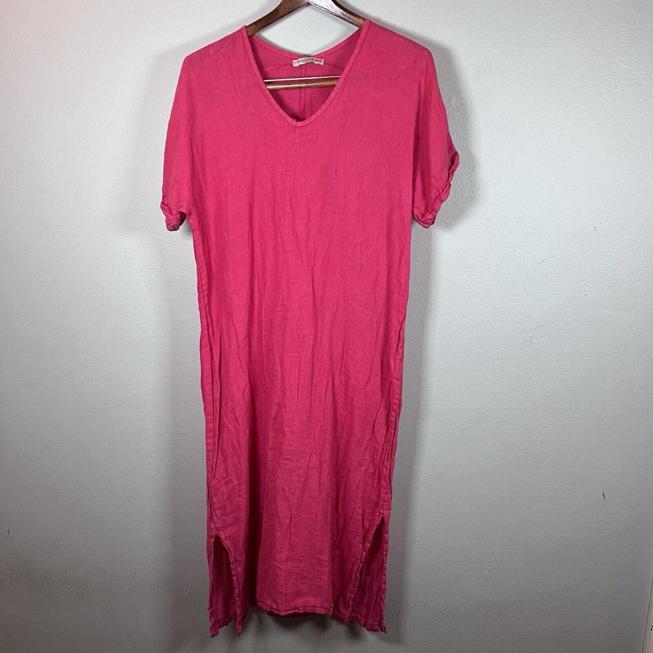 Francesca Bettini Women's Pink Linen Shift Depop