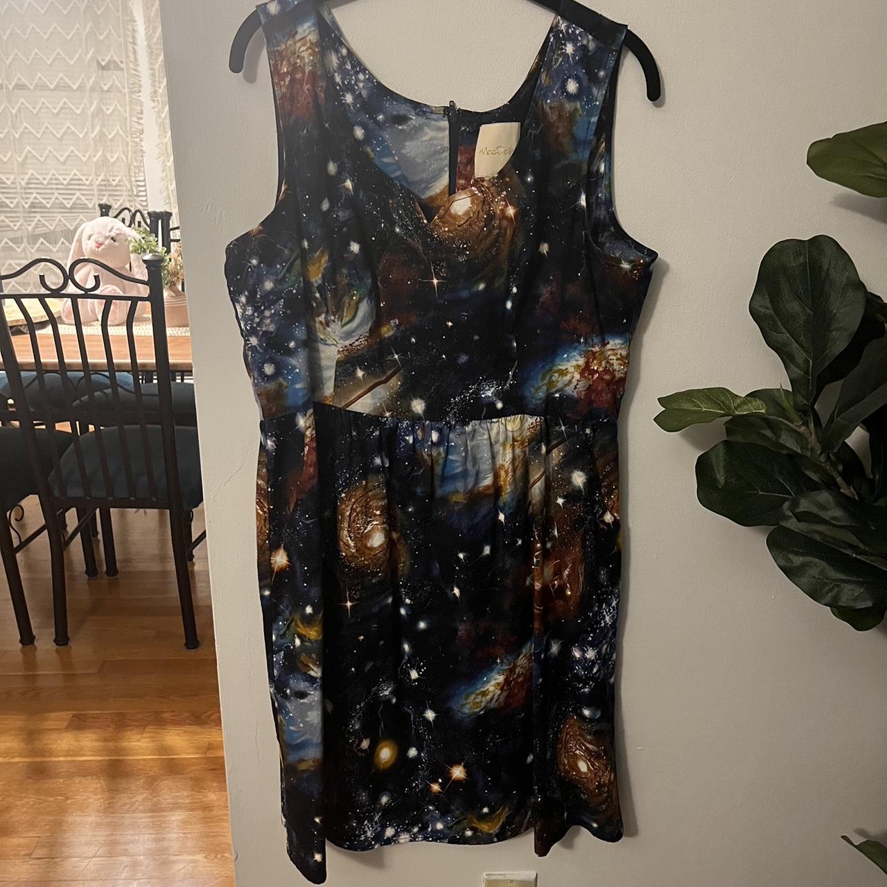 Modcloth Galaxy print dress multicoloured. Depop