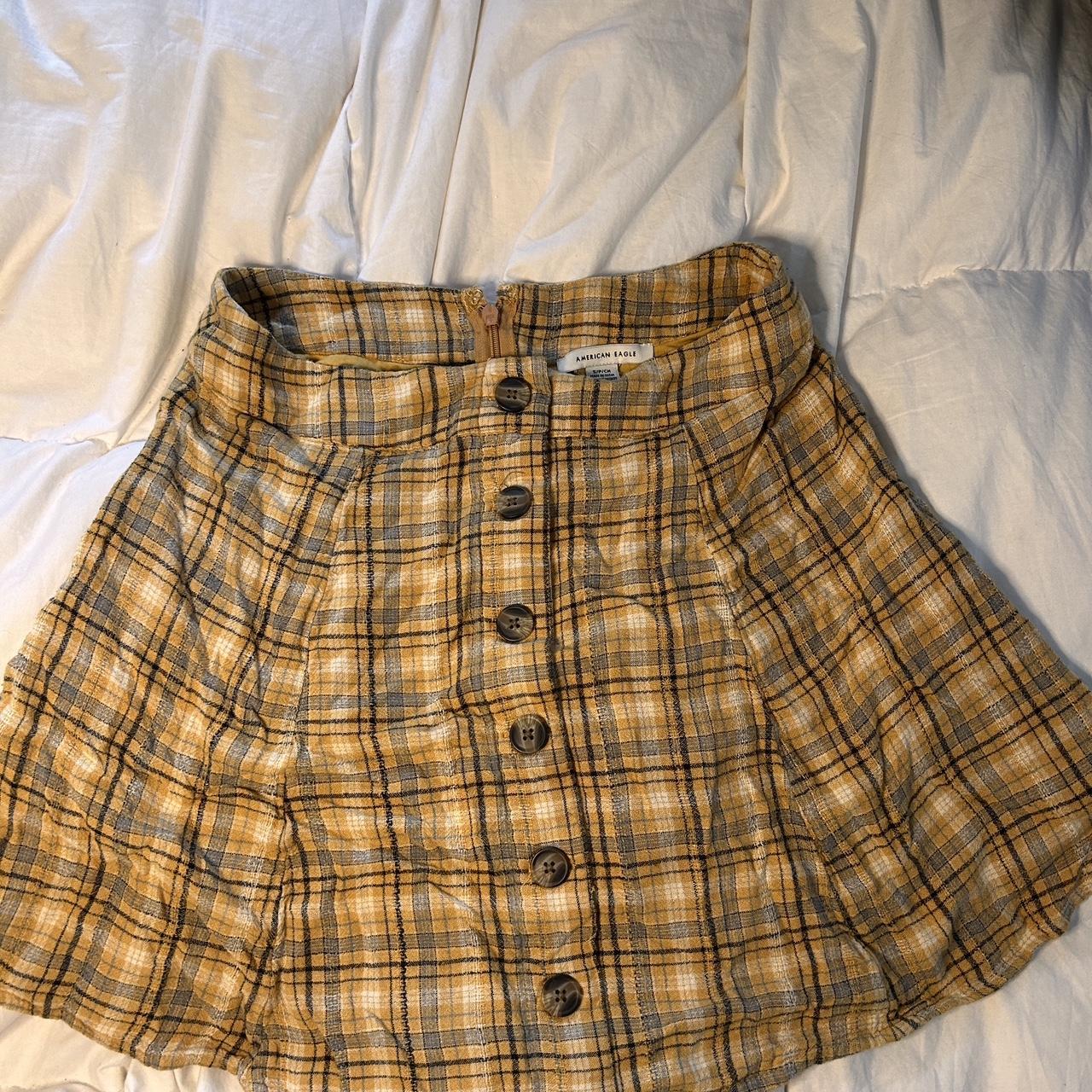 American eagle outlet yellow plaid skirt