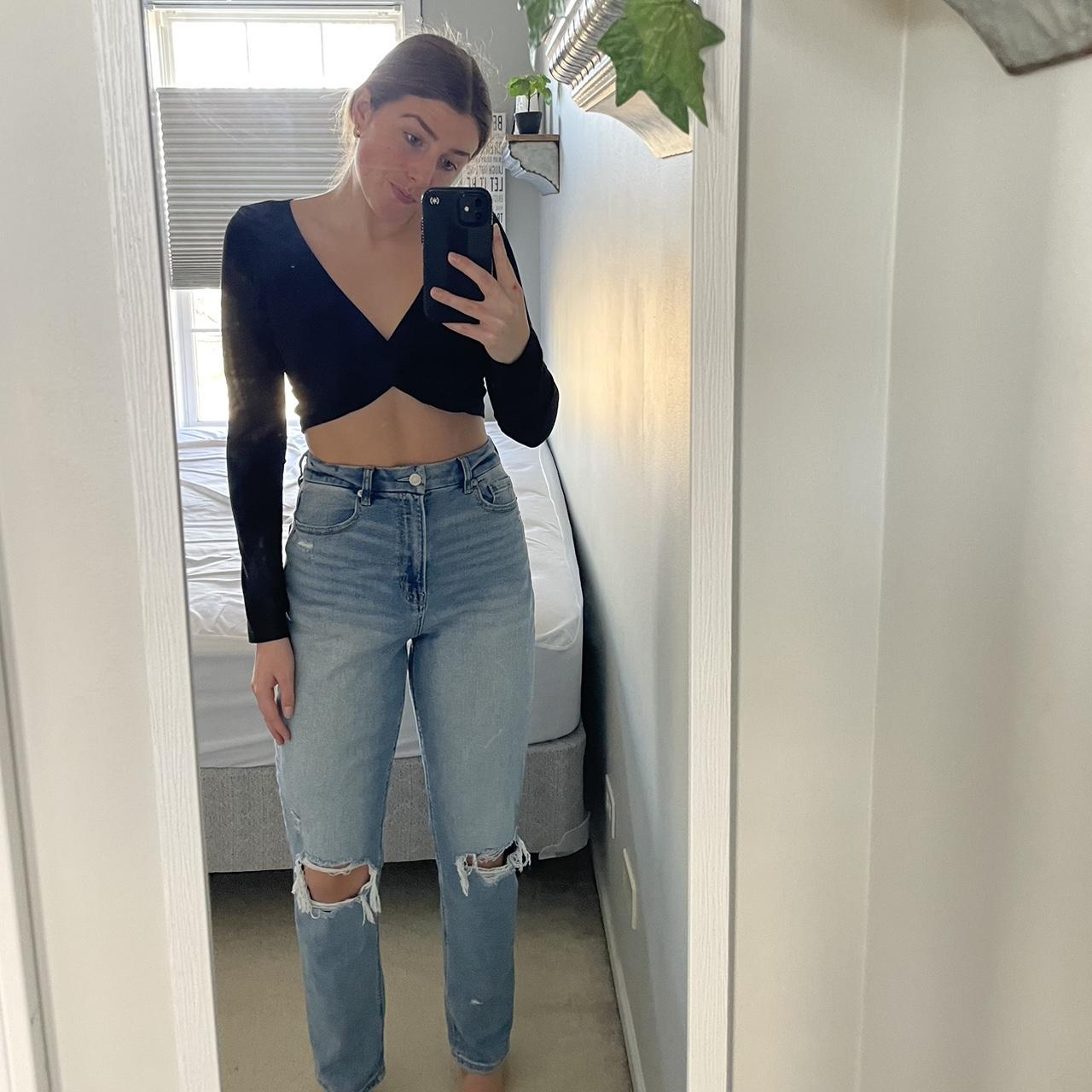 American Eagle Curvy Mom Jeans Worn A Couple Depop