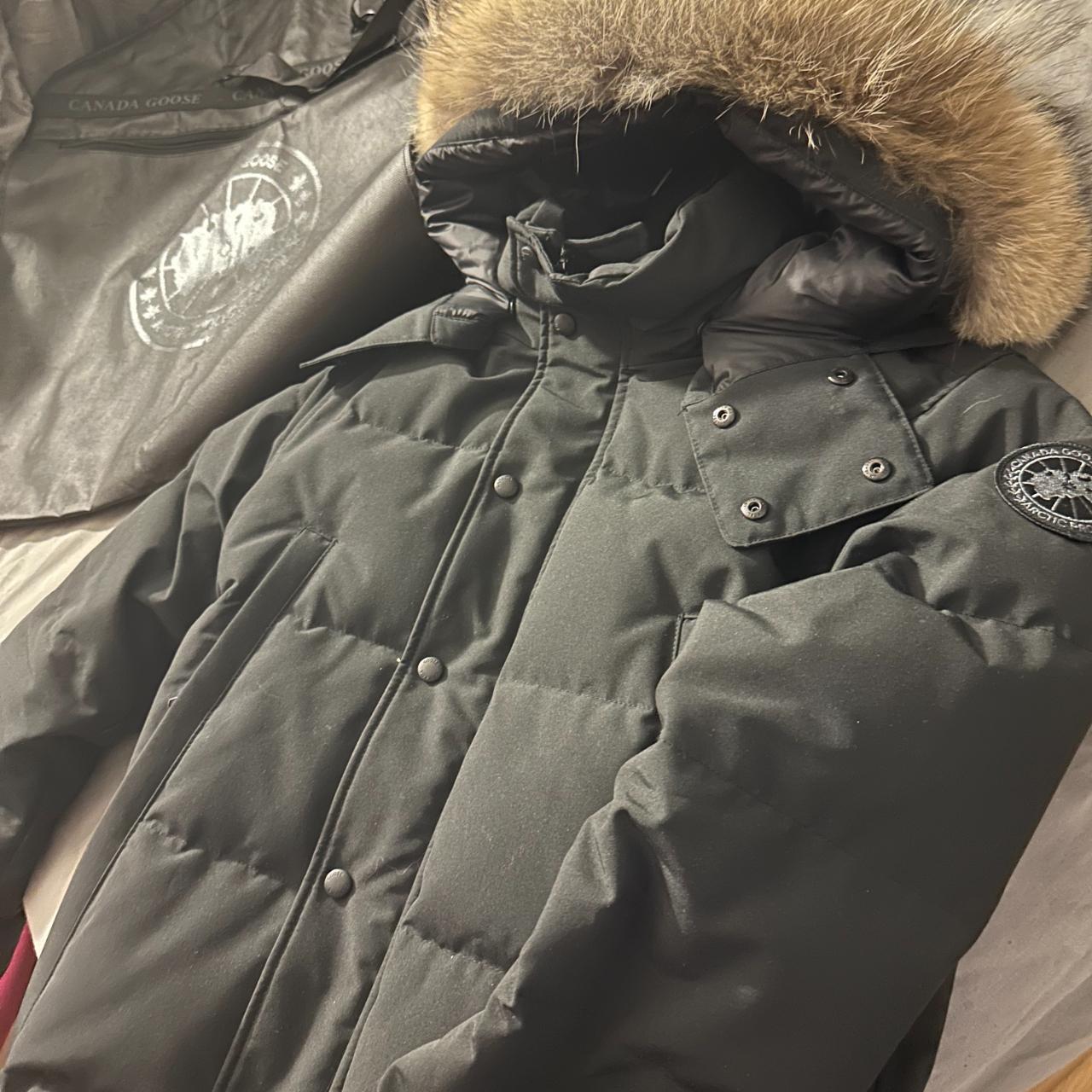 Canada goose Wyndham black badge Size s, only used 5... - Depop