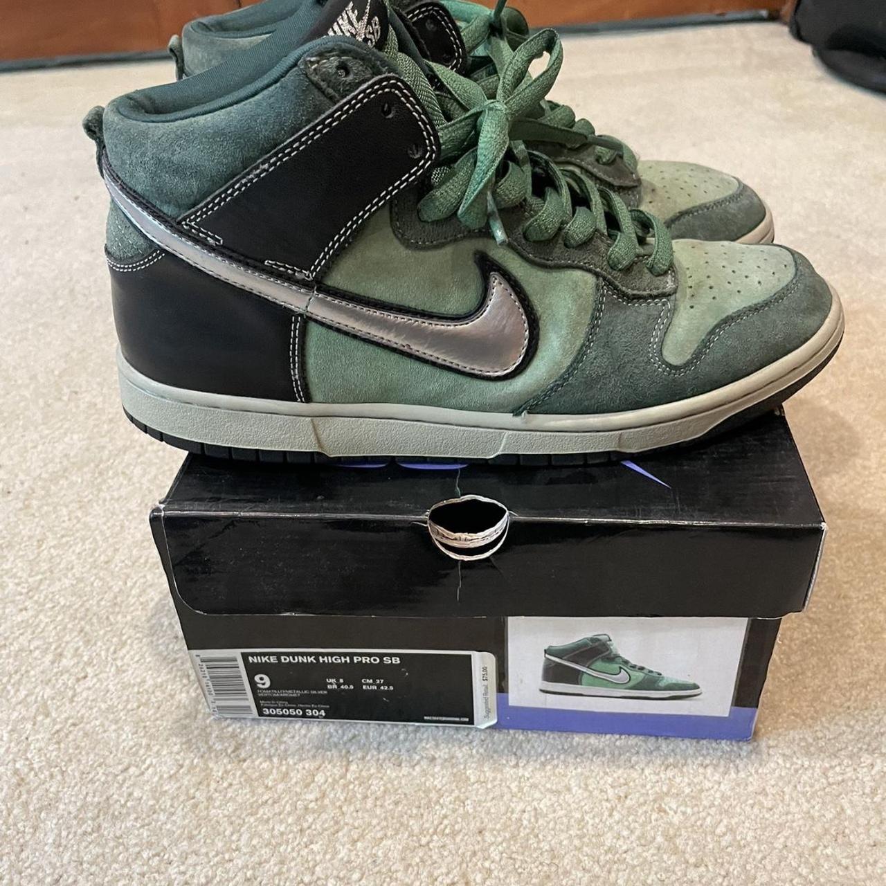 shoes Nike SB Nike SB Dunk High Pro Brut 2007 Green... - Depop