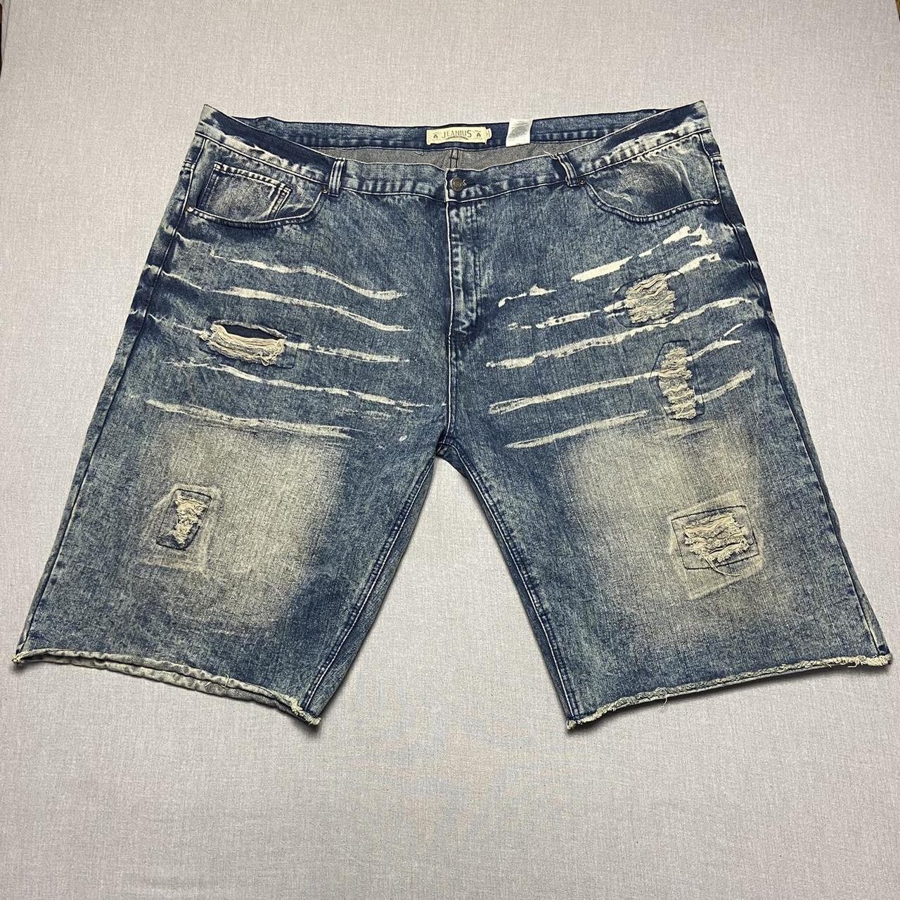 Akademiks Jeanius Distressed Patched Jean sold Shorts Denim Men’s Size 42