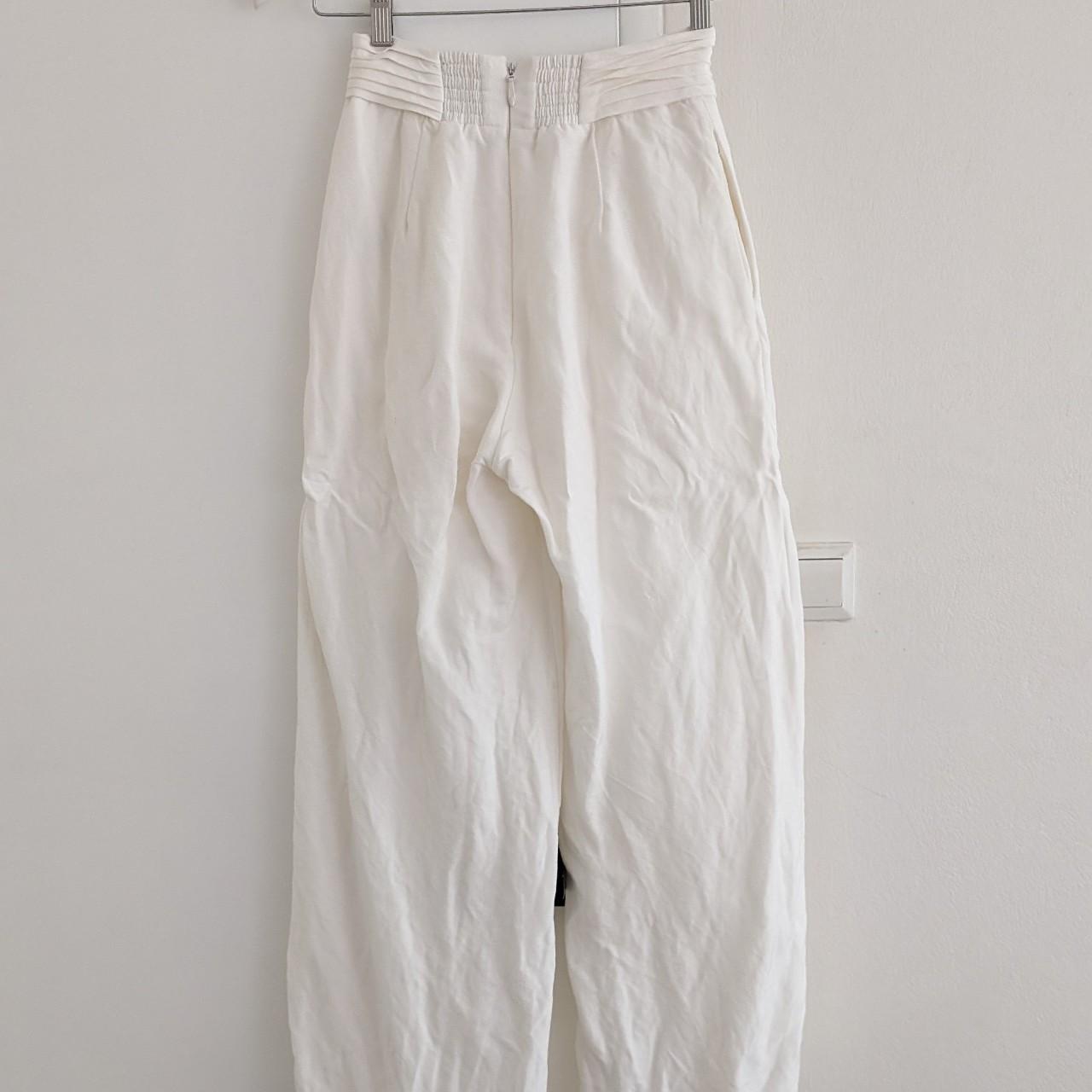 AJE Jeanne Pintuck Wide Leg Pant - IVORY / 6 Linen... - Depop