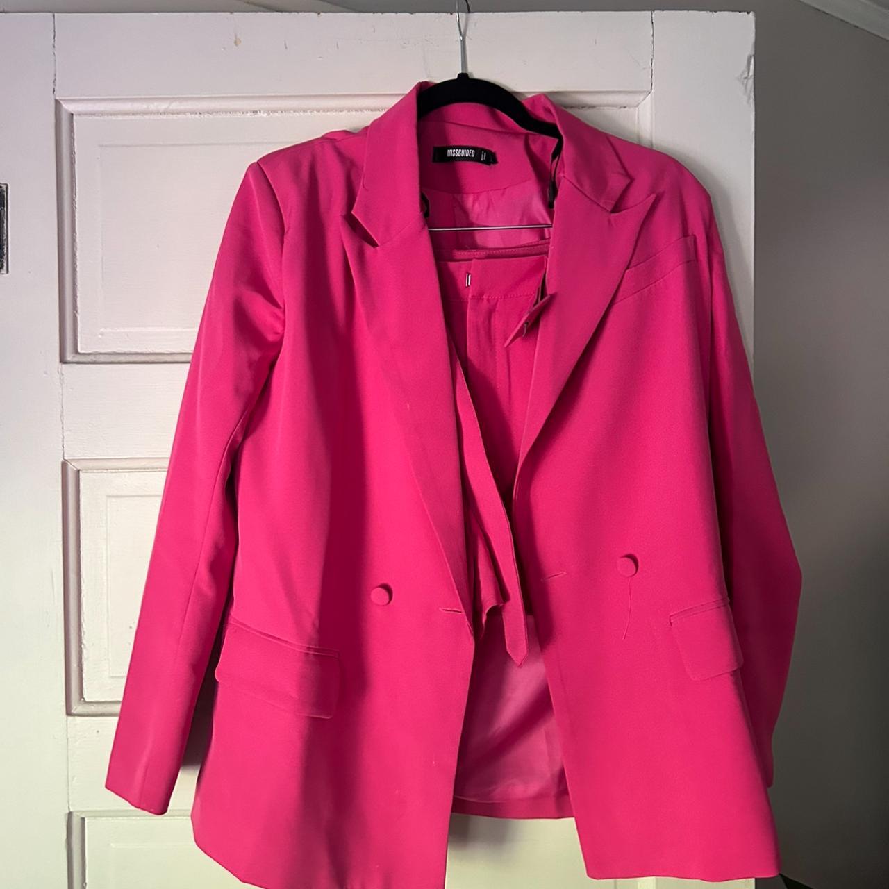 Pink blazer missguided best sale