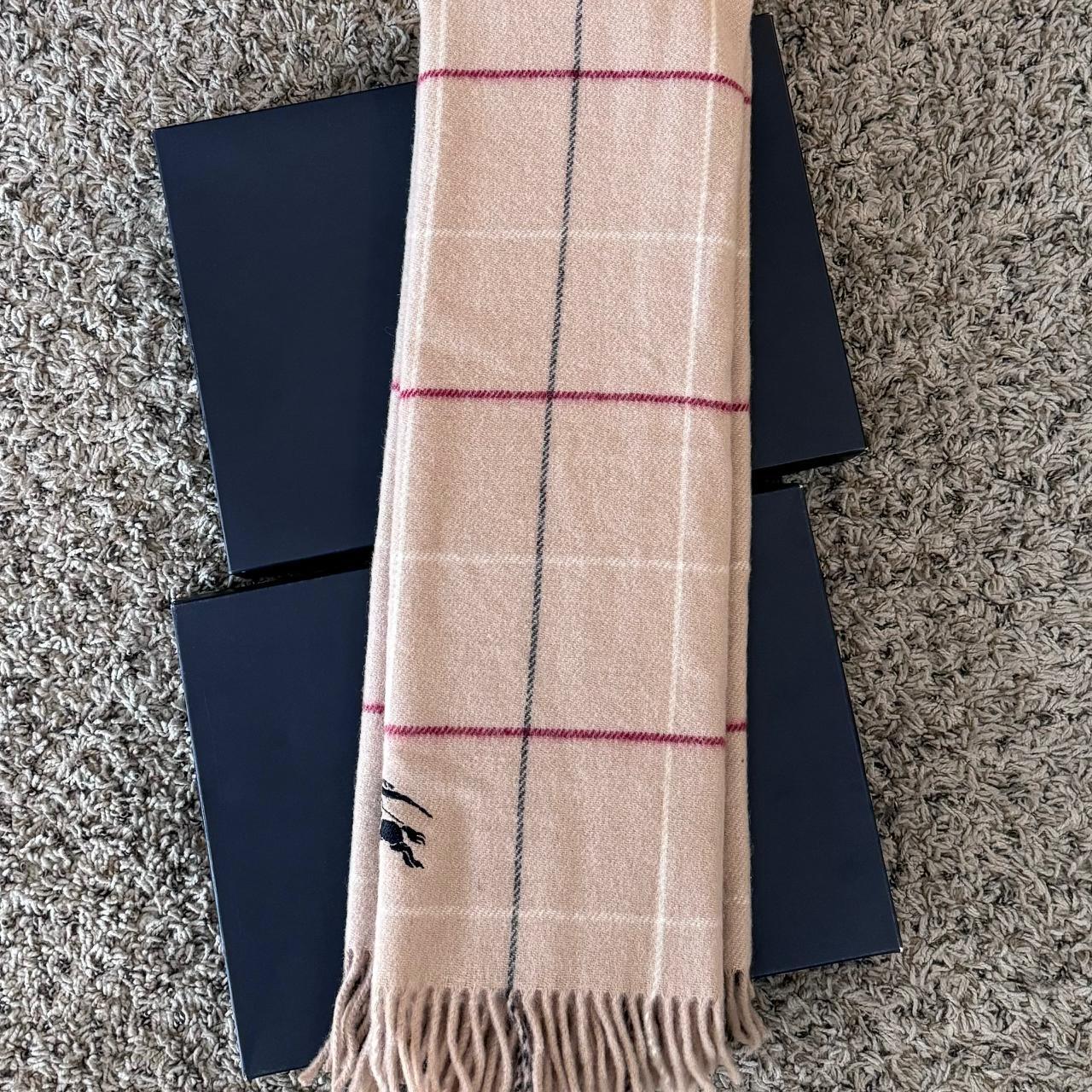 Vintage Burberry Nova Check Cashmere Wool Scarf New... - Depop