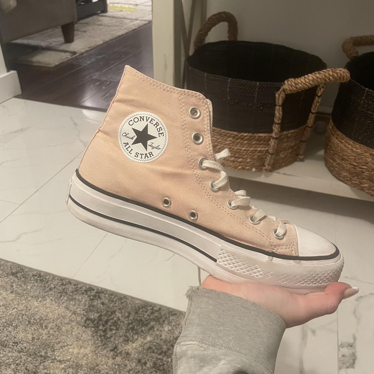 Converse one star platform on sale beige