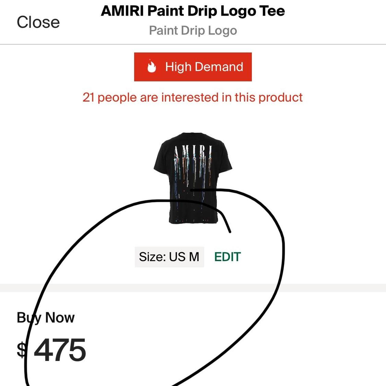 AMIRI Paint Drip Logo Tee Black