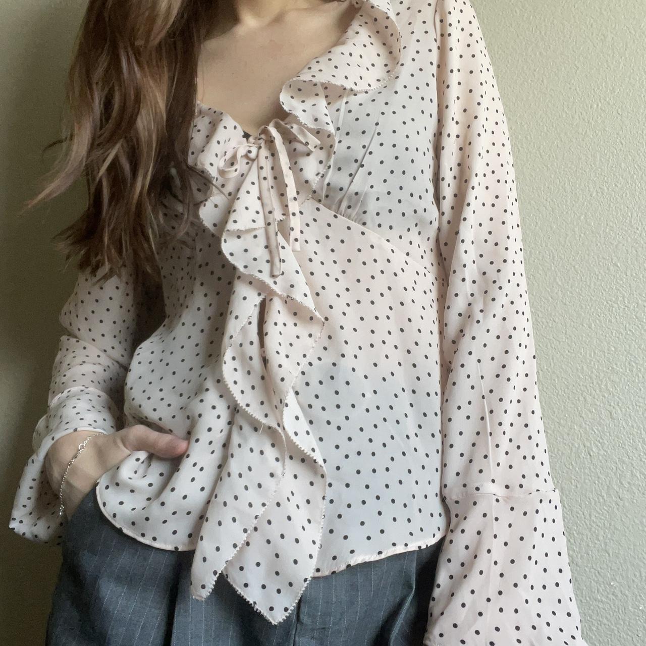 トップス 2way Sleeve Dot Ruffle Blouse MAISON 2way Sleeve Dot Ruffle Blouse MAISON