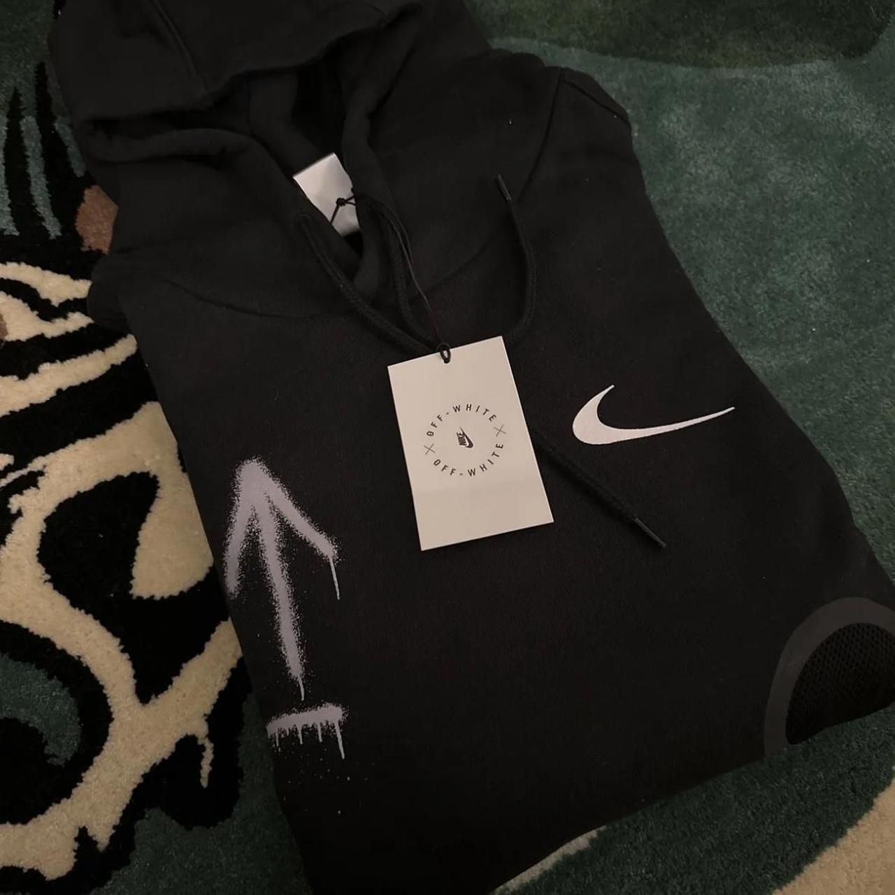 Nike x Off White Black Hoodie Mens Size M Depop