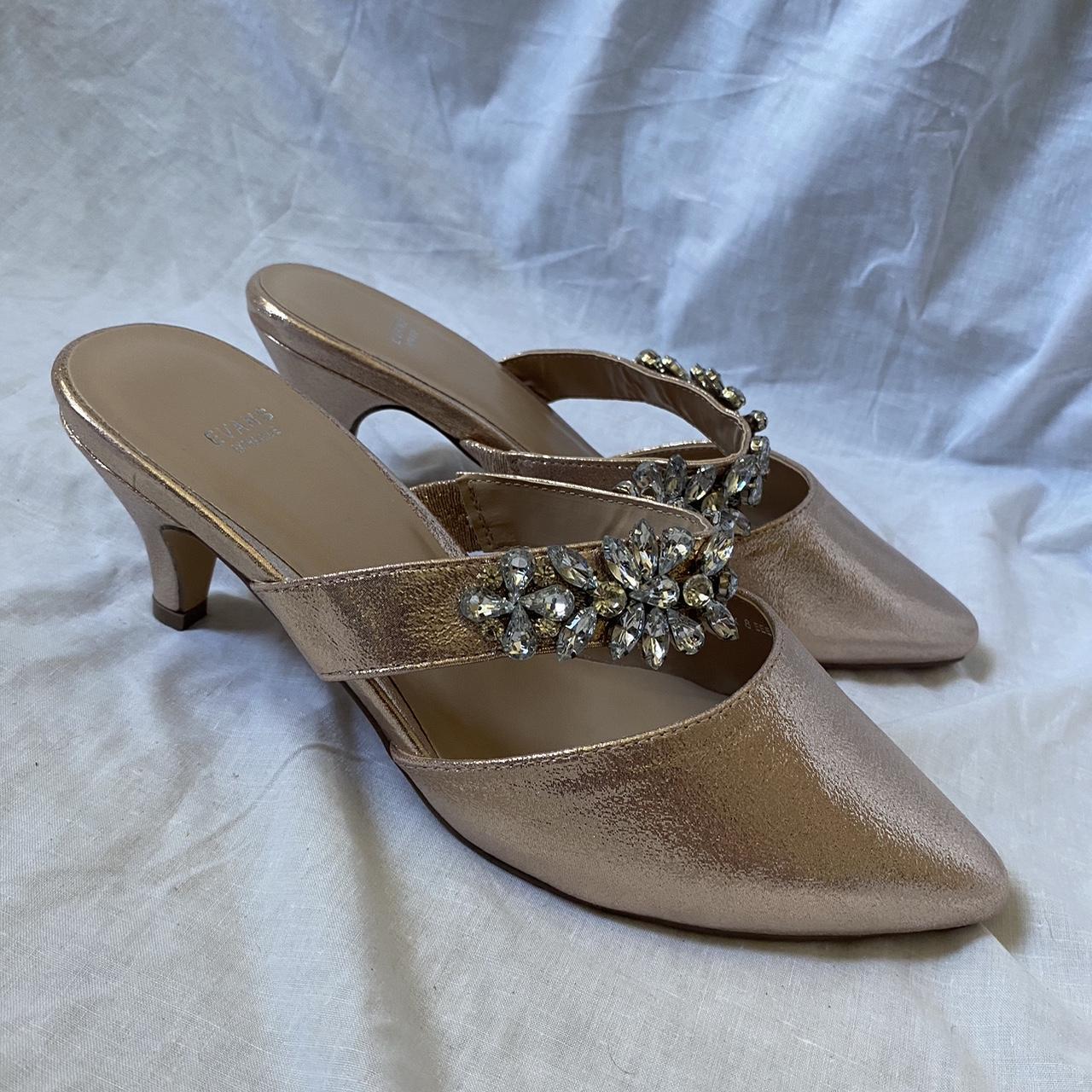 Rose gold mule heel sandals 🌟 Sparkly Depop