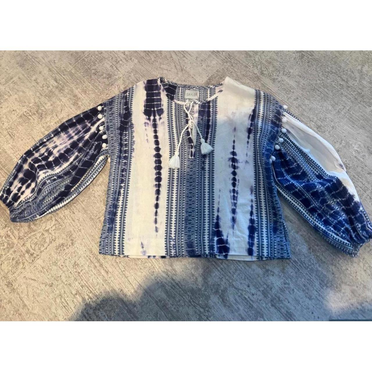 Saylor Women's Top - Blue/White - M – Saylor Wome… - image 1