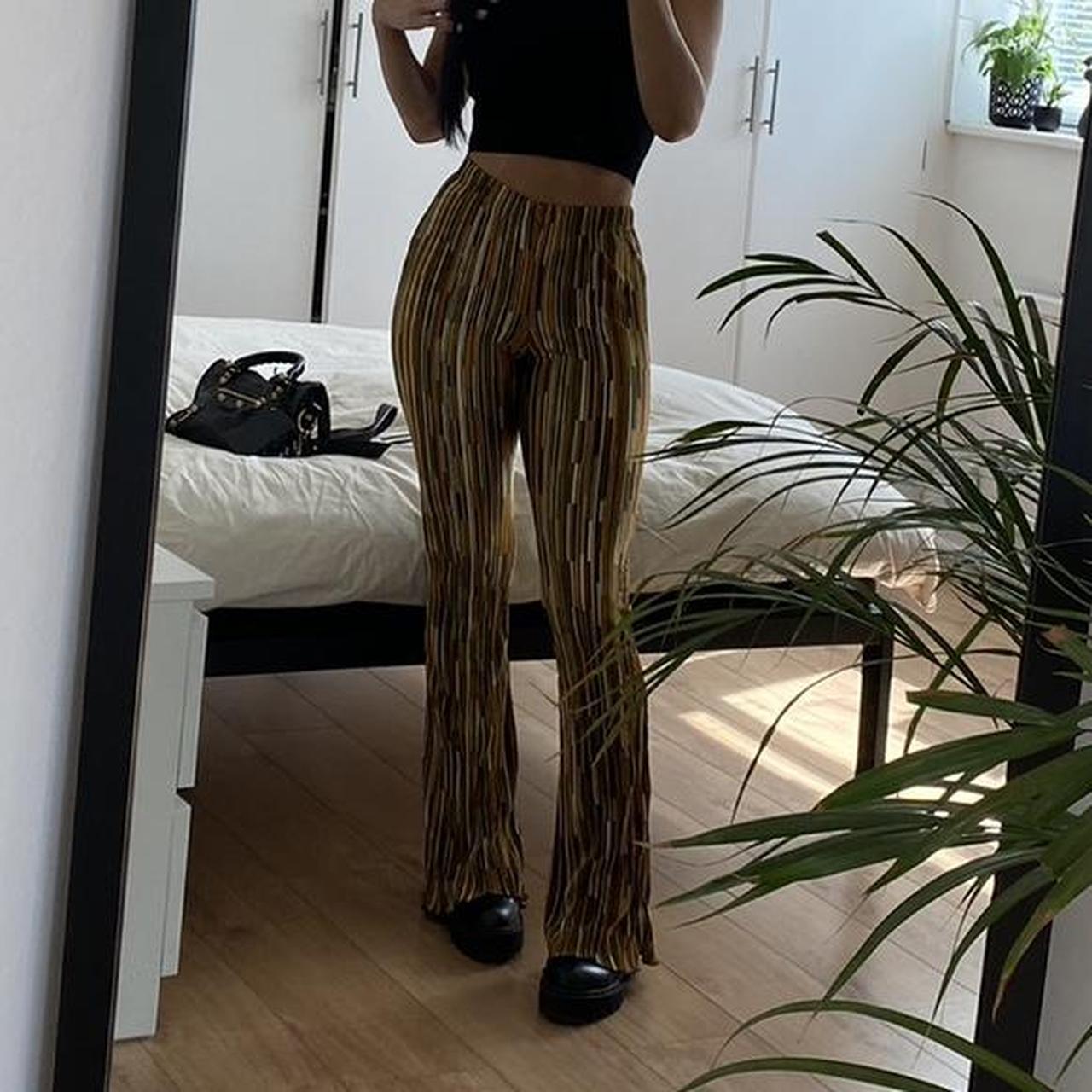 Topshop colourful stripe plisse flared Depop