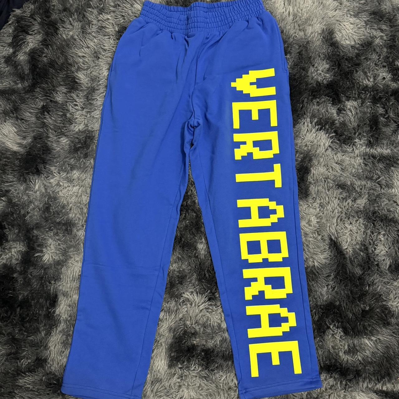 Vertebrae Blue with Yellow Color Sweatpants Size. Depop