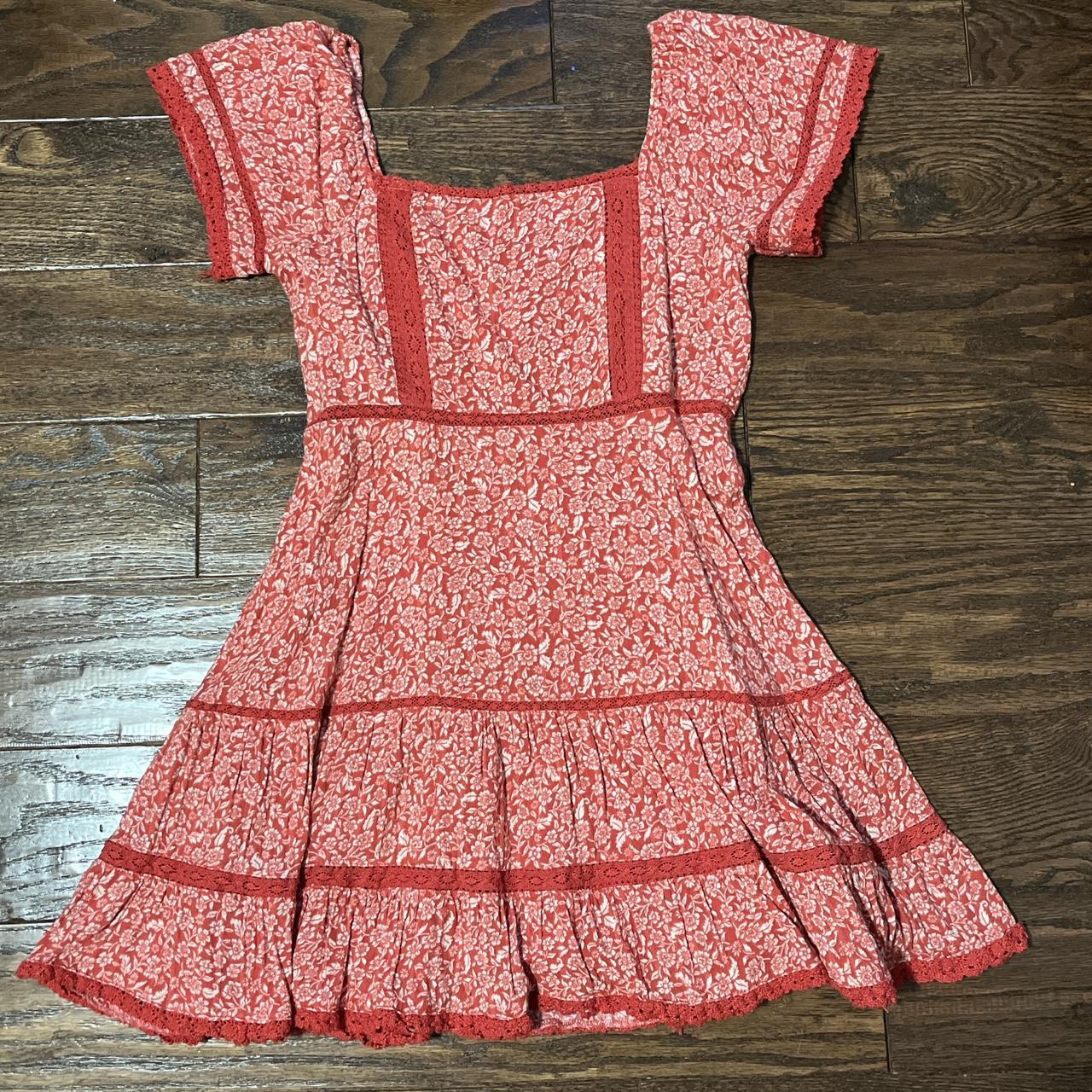 American eagle red fashion floral dress