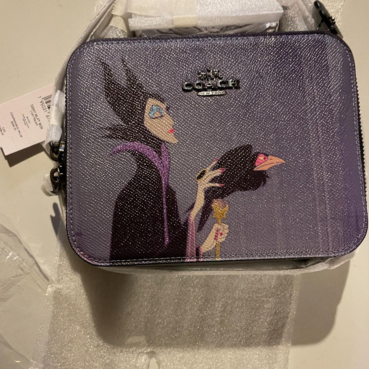 New! Disney X Coach deals Box Crossbody With Maleficent Motif