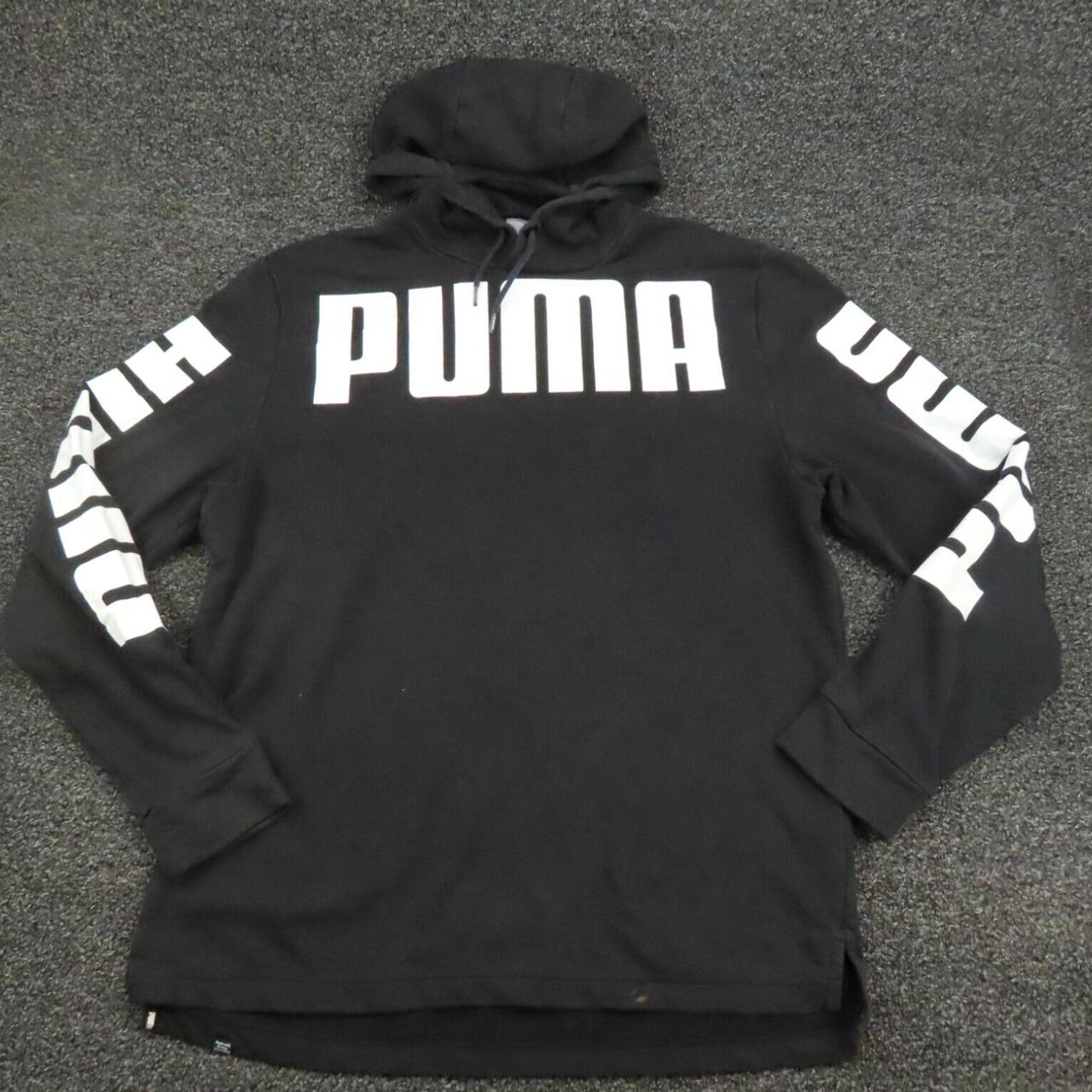 Puma Hoodie Adult Large Black White Long Sleeve. Depop