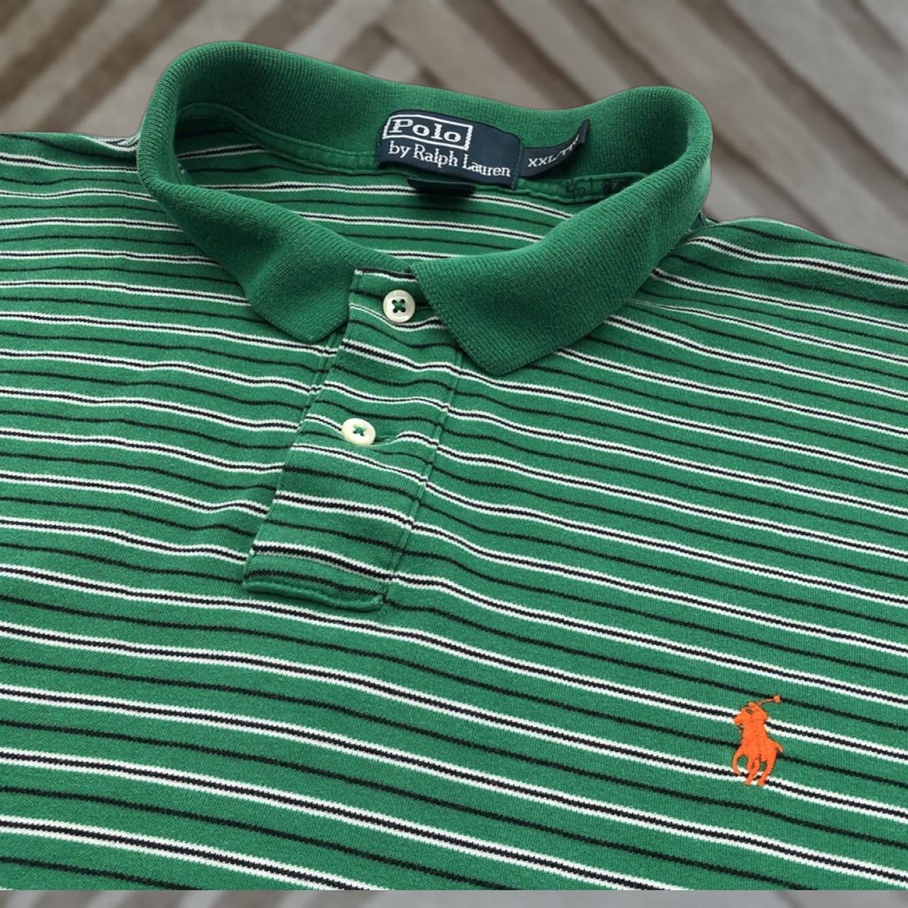 Vintage Men's Polo shirt - Green/Orange - XXL – V… - image 1