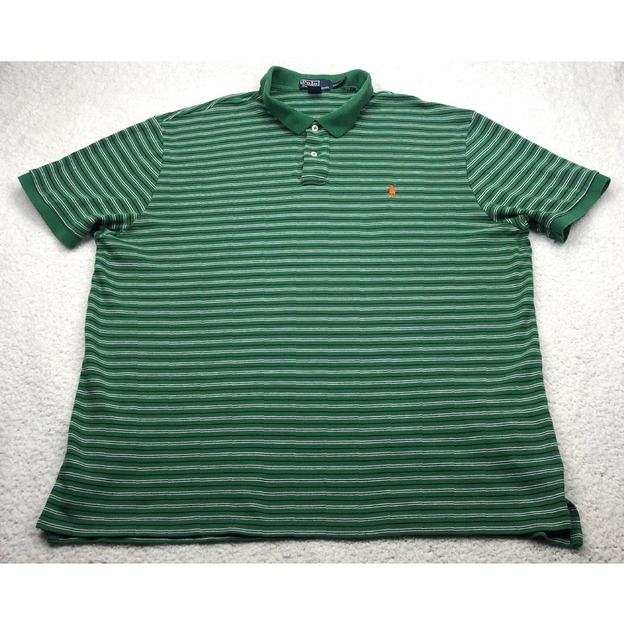 Vintage Men's Polo shirt - Green/Orange - XXL – V… - image 2