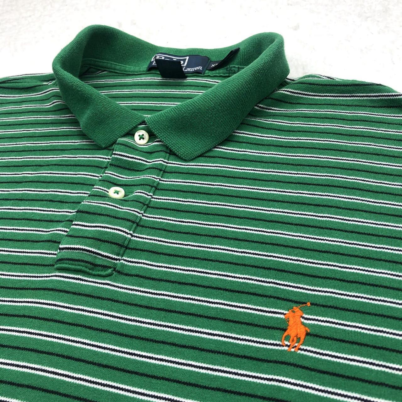 Vintage Men's Polo shirt - Green/Orange - XXL – V… - image 3