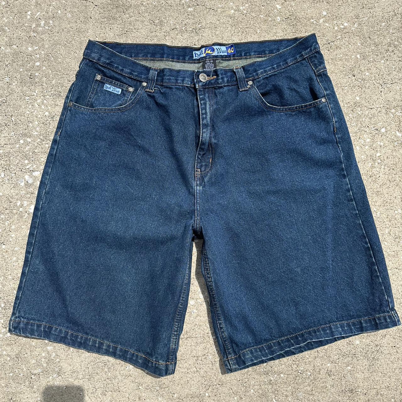 パンツ wave design high waist denim-navy Short パンツ wave design high waist denim-navy Short WAVE DESIGN