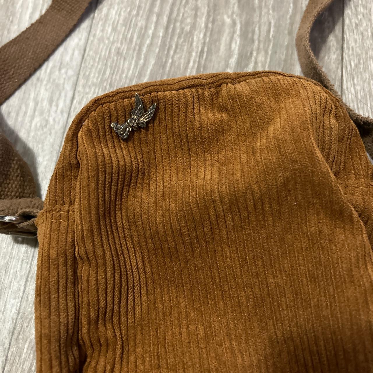 Corduroy bum bag with angel pin Size: s Brand:... - Depop